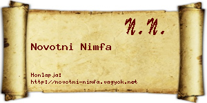 Novotni Nimfa névjegykártya